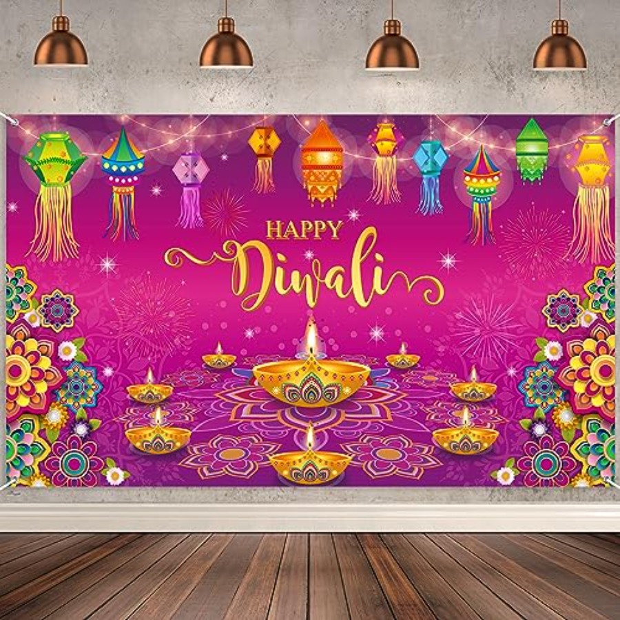Lighting Decoration For Diwali - Gelukkige Diwali achtergrondbanner decoraties voor thuis,