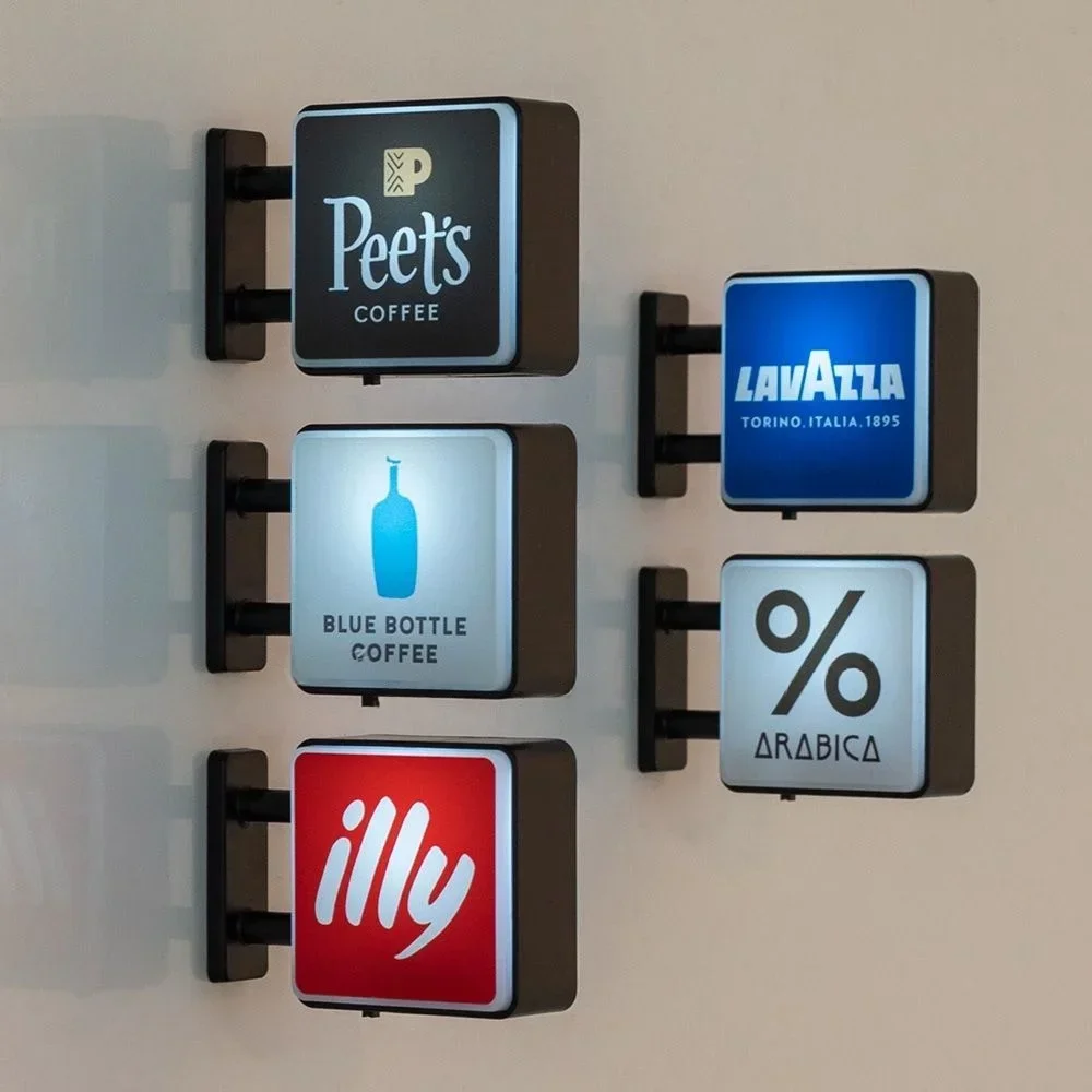 Lighting World Decor - Wereldklasse koffiemerken Lichtreclame koelkastmagneet Koffiemachine decor