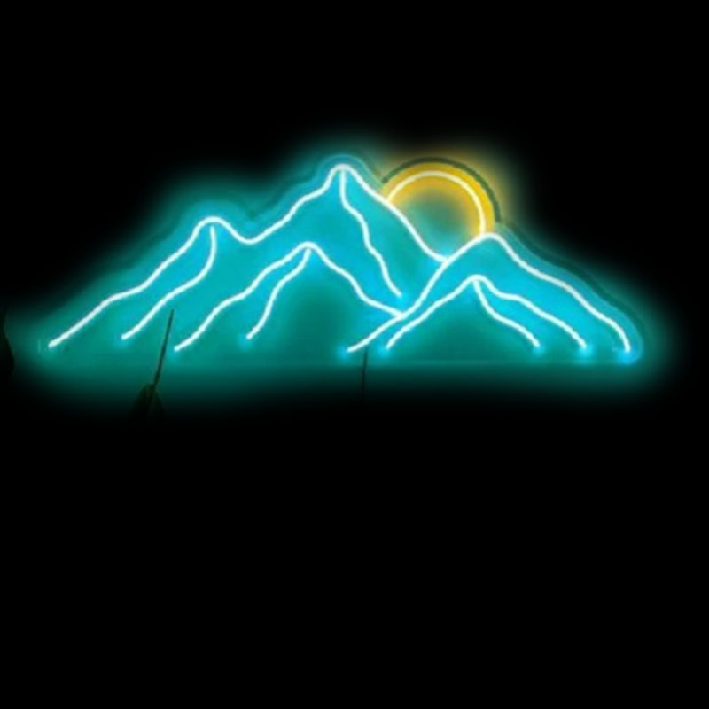 Lighting Decor Sunrise - Neon Sign Mountain Neon Signs Sunrise