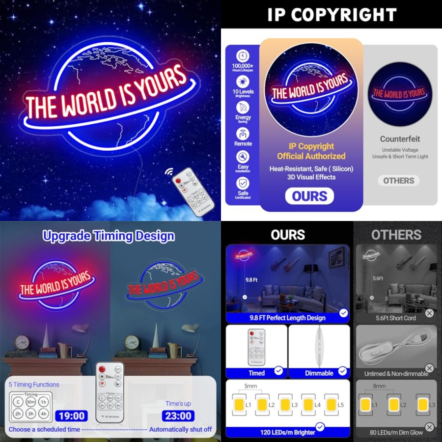 Lighting World Decor - De Wereld Is Van Jou Neonbord,