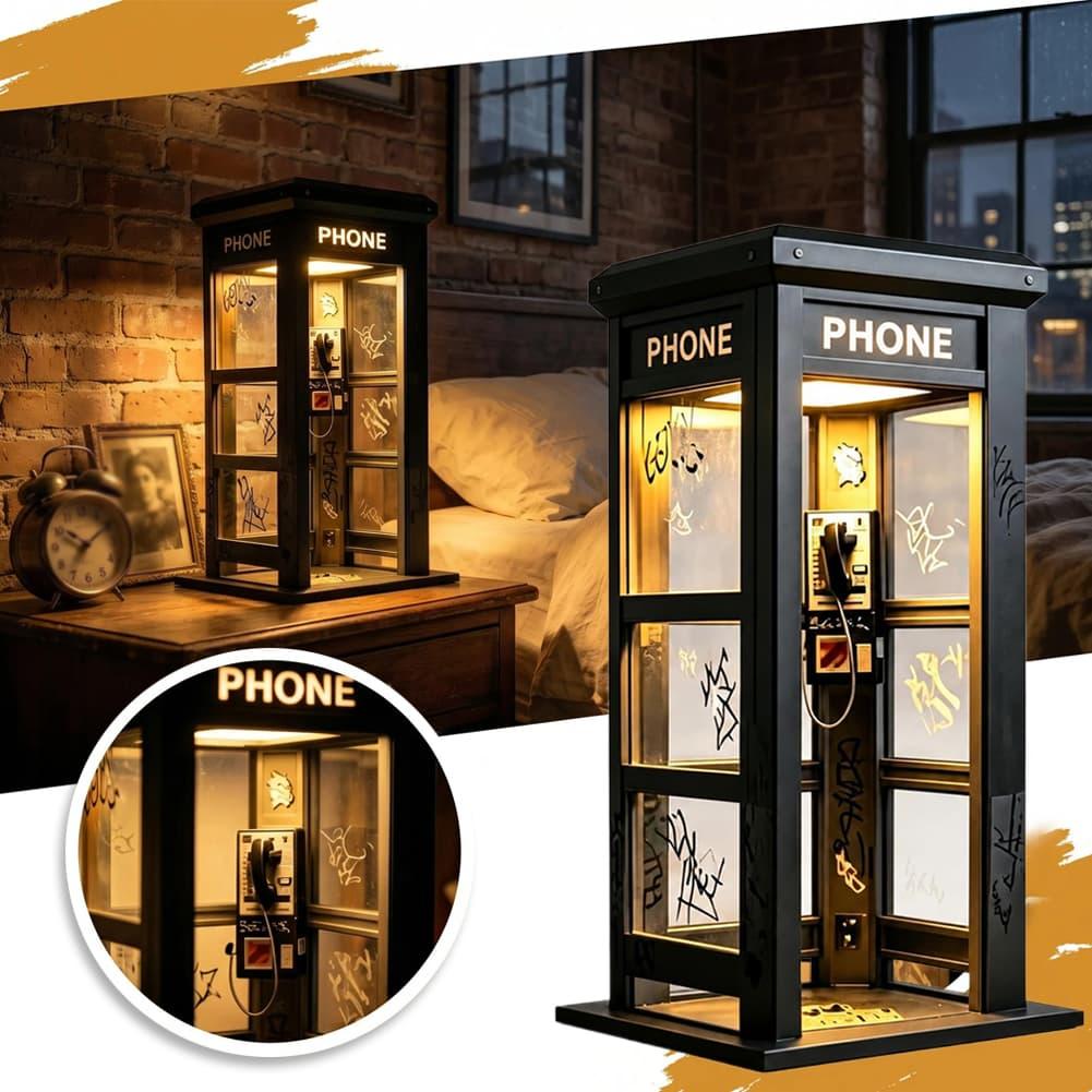 Lighting Decor For Bedroom - Retro Graffiti Telefooncel Tafellamp Mini Londense