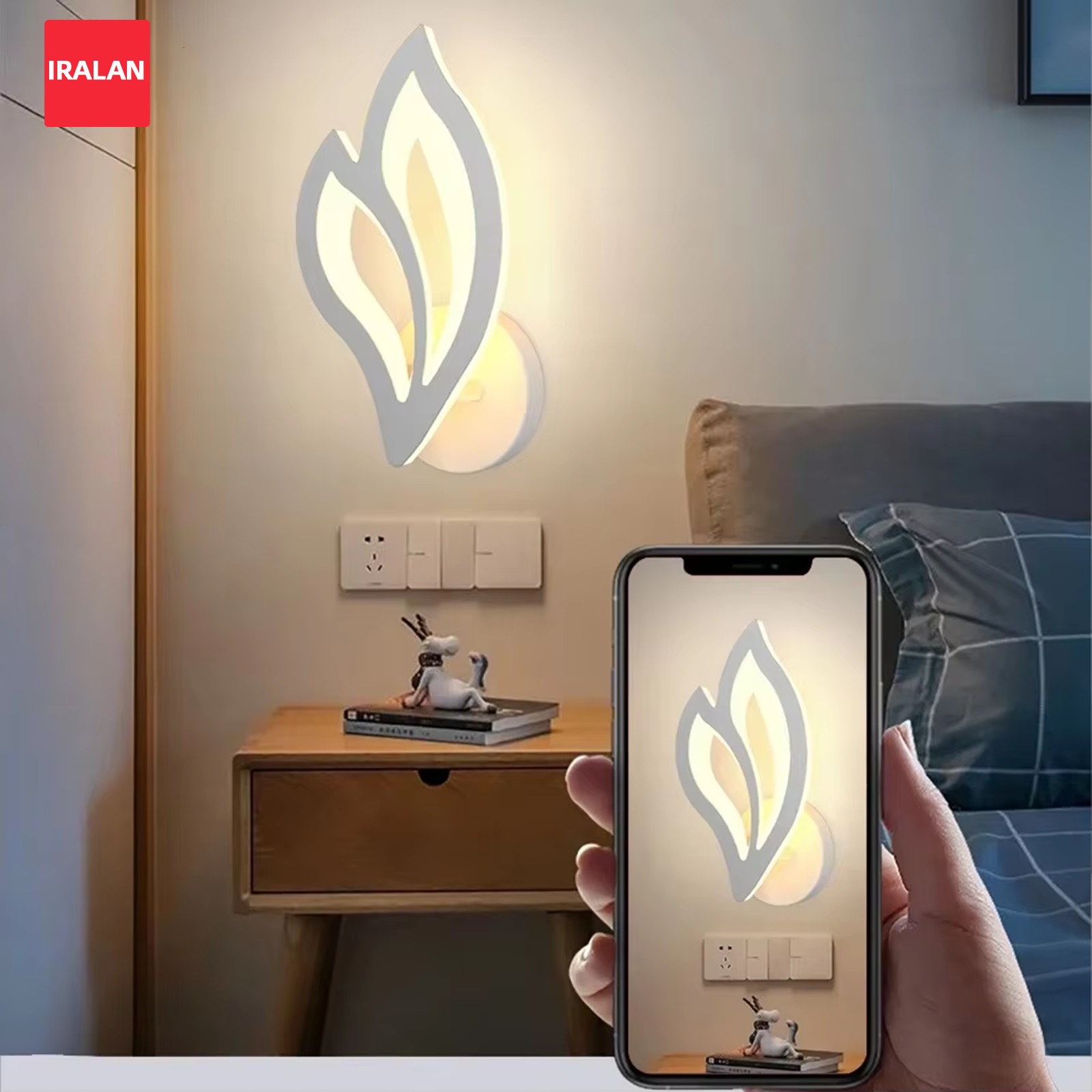 Lighting Home Decor Items - LED-wandlamp voor thuis, creatieve bladvorm, nachtkastverlichting,