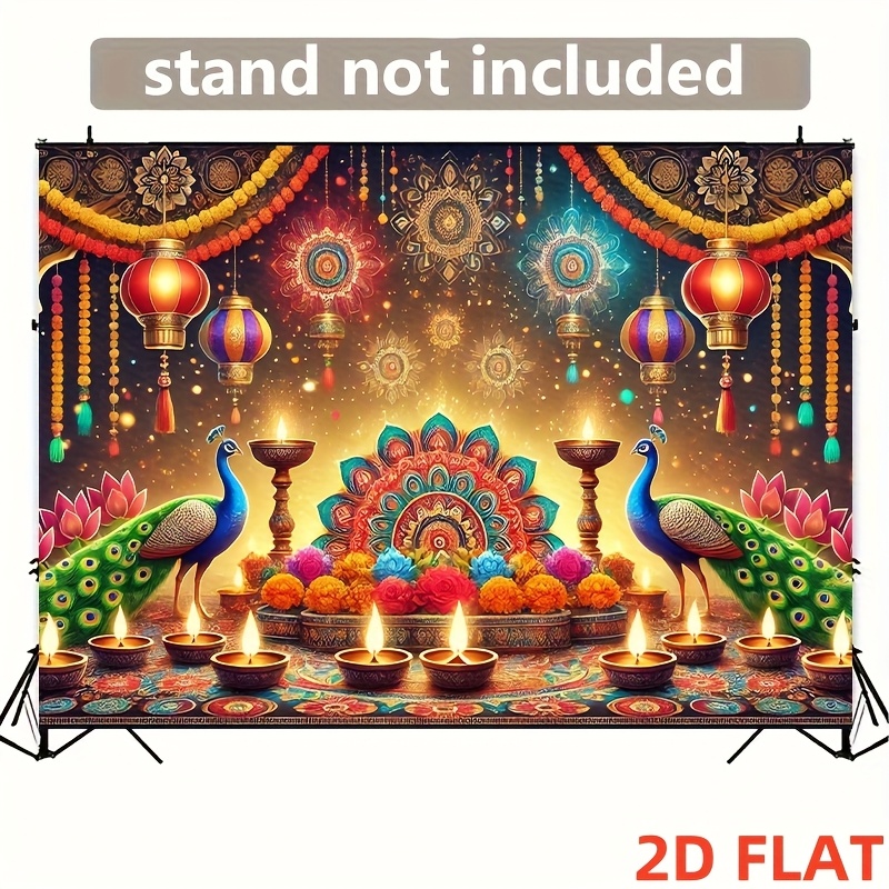 Lighting Decoration For Diwali - Diwali Pauw Lantaarn Wandtapijt Indiaas Festival