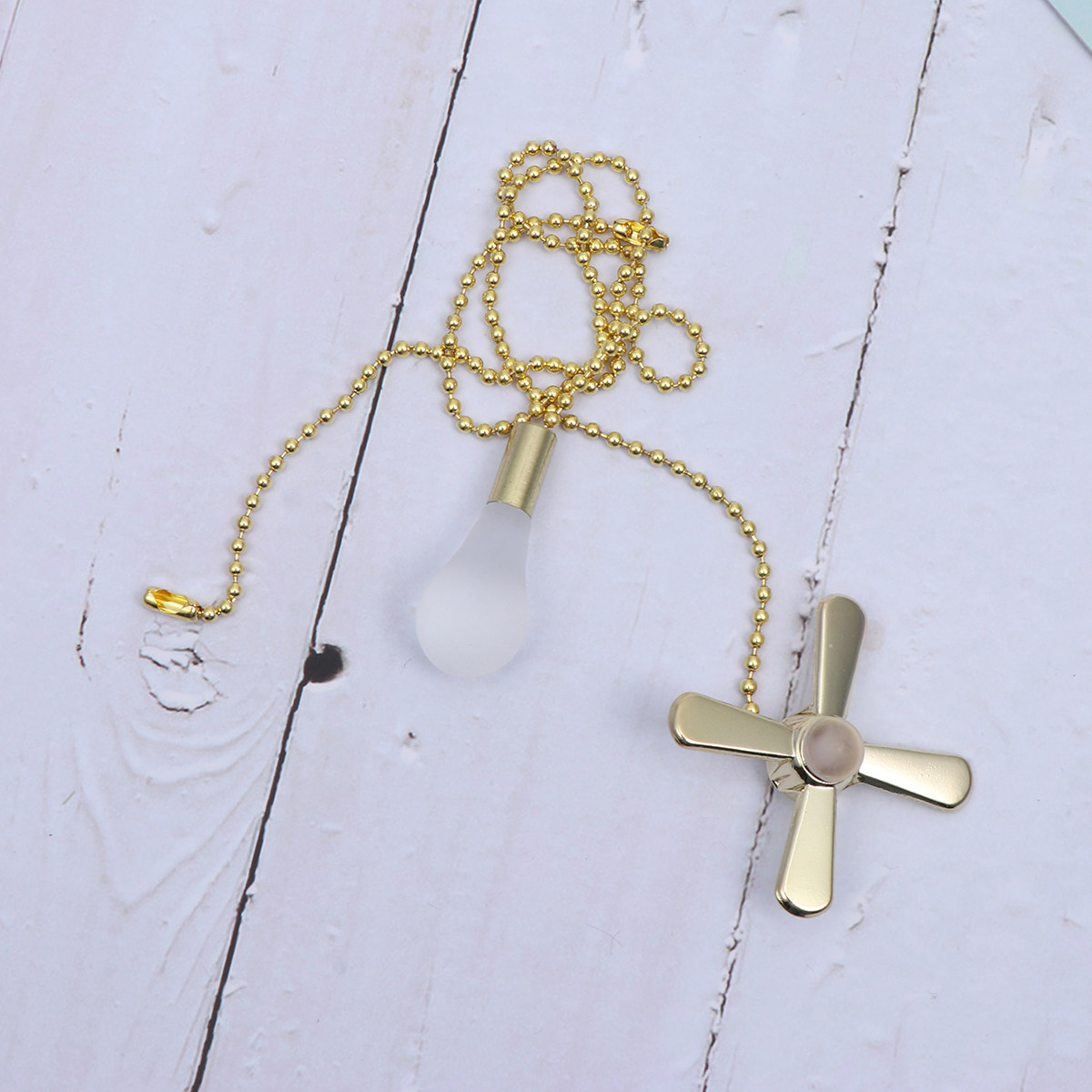 Decor Lighting Ceiling Fans - 1Set ventilator-trekketting en gloeilamp-hangerset, metalen kralen,