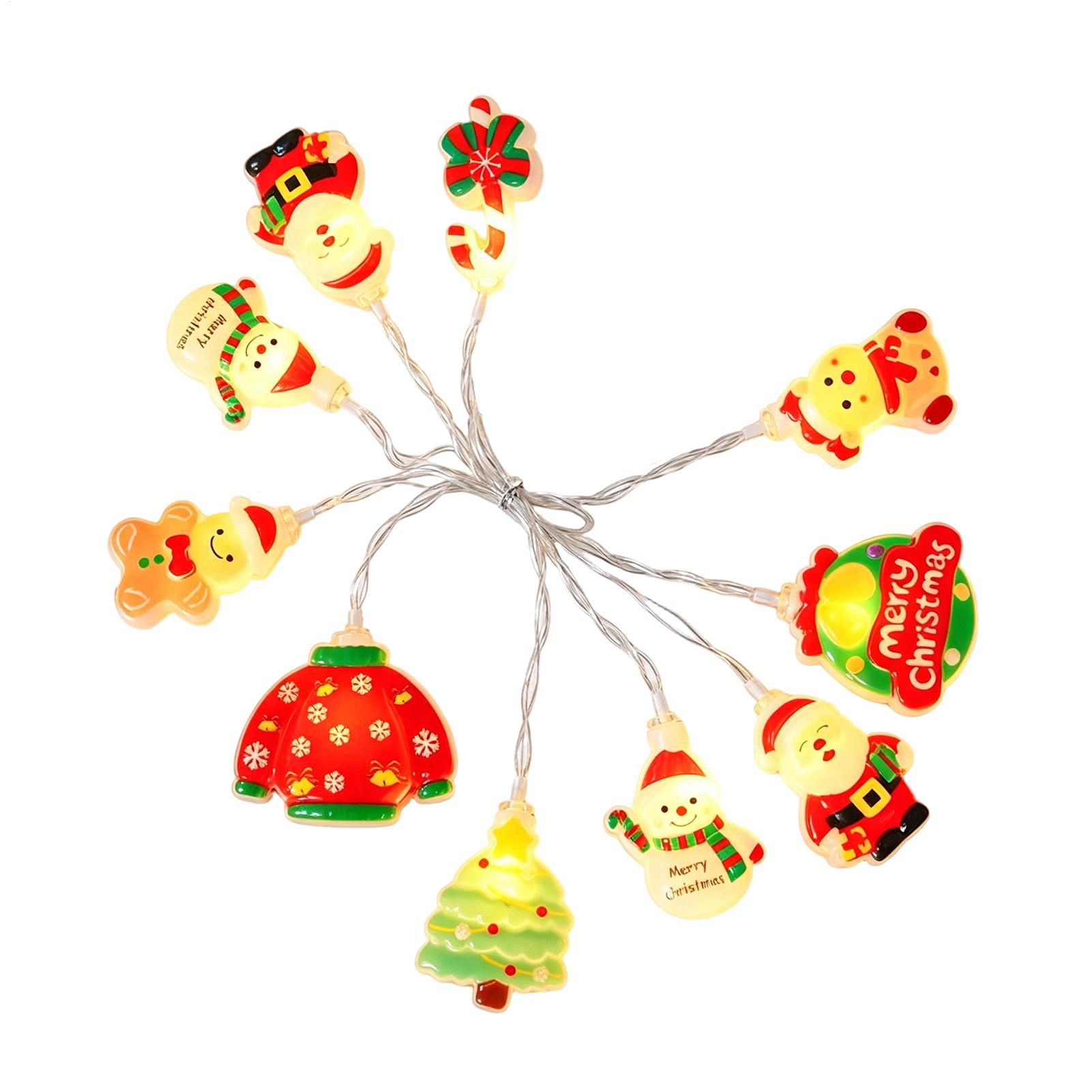 Lighting Tree Decor - Kerstverlichting, decoratieve waterdichte LED-lichtjes met Santa-motief,