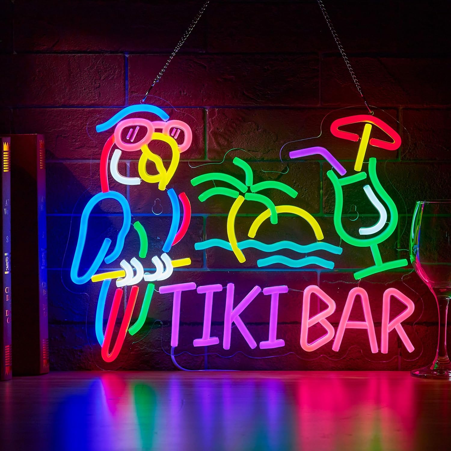 Lighting Tree Decor - Tiki Bar Papegaai Palmboom Neonlicht Bedrijfsdecoratie