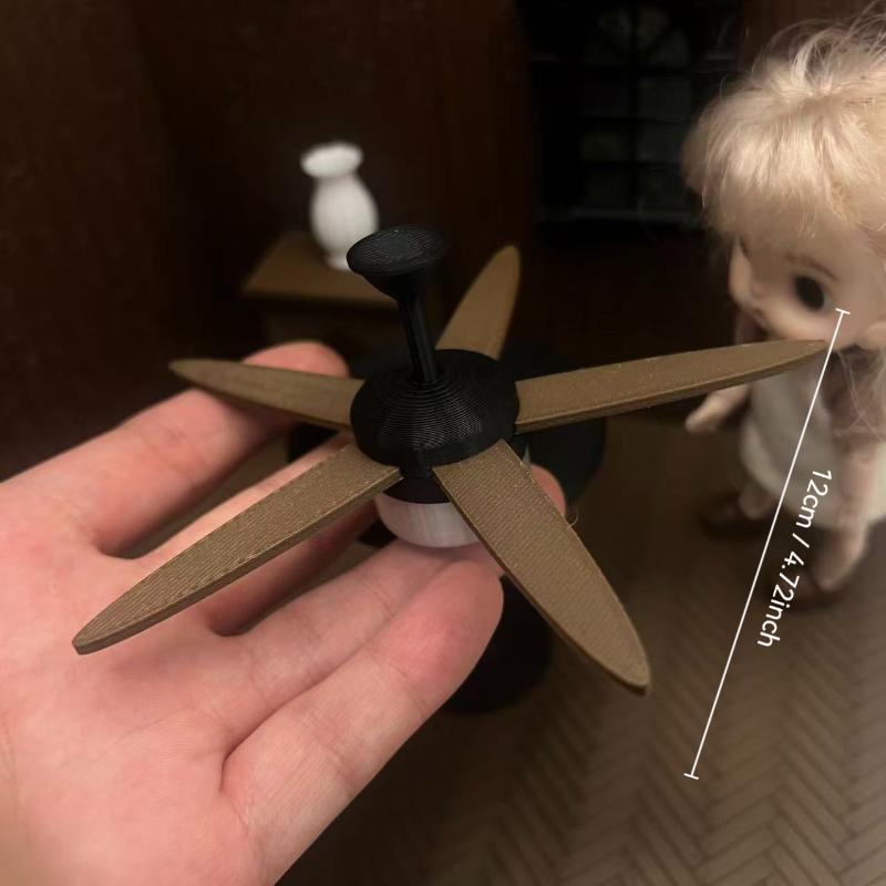 Decor Lighting Ceiling Fans - // Miniatuur vintage plafondventilator met LED-lichtornament