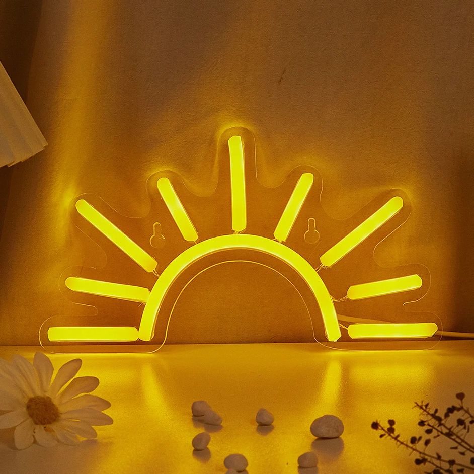 Lighting Decor Sunrise - Chi-Buy 1PC zonsopgang vorm LED-neonbord USB-aangedreven