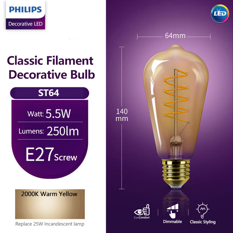 Philips LED ST64 E27 Decoratie - Philips Bulb Led Classic recensie en prijs