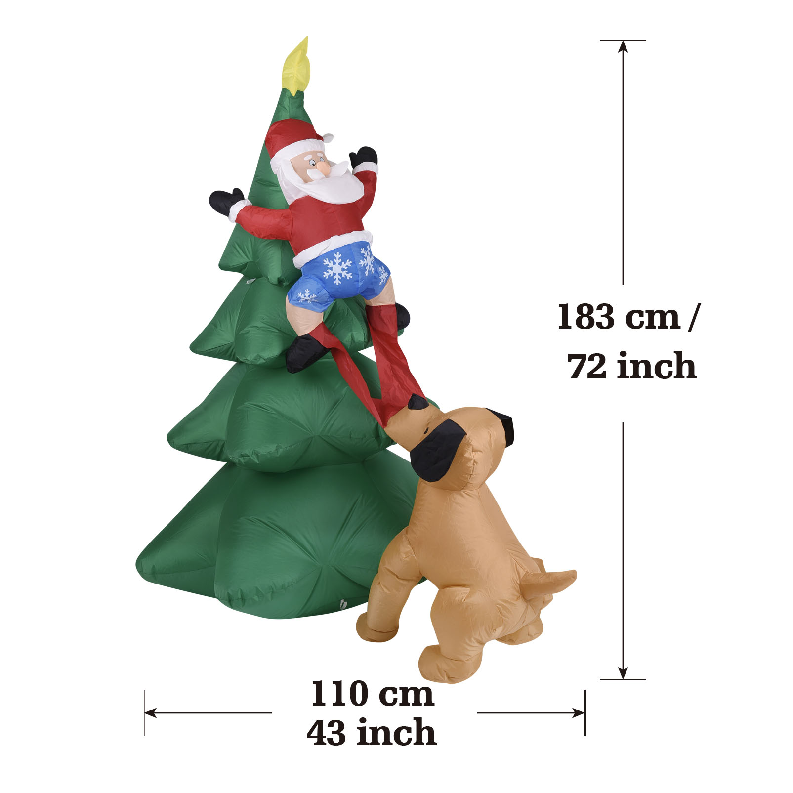 Kerst opblaasbare hond met ker - Lighting Tree Decor recensie en prijs