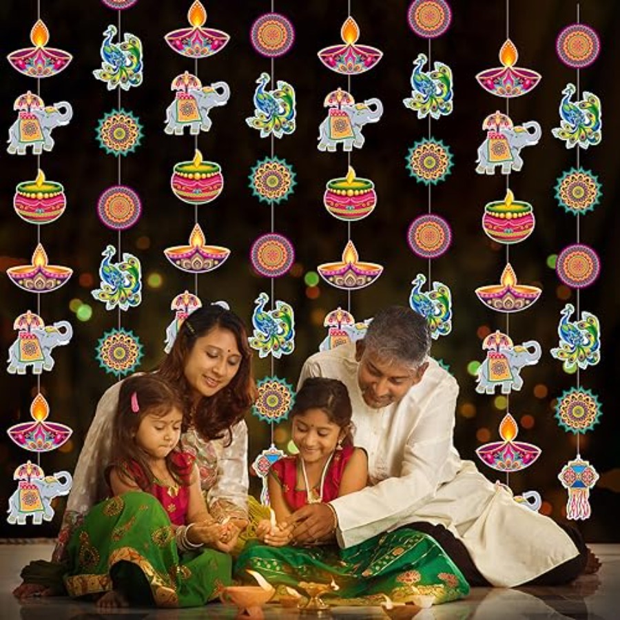 8 stuks Happy Diwali hangende  - Lighting Decoration For Diwali recensie en prijs