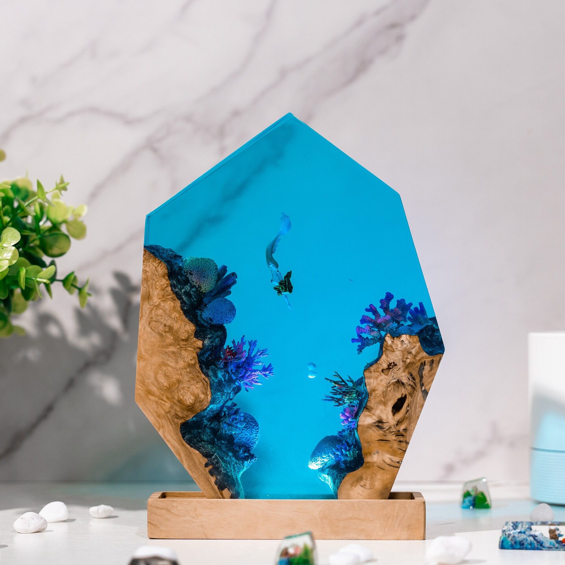 Aangepaste items Hars Tafellam - Lighting World Decor recensie en prijs