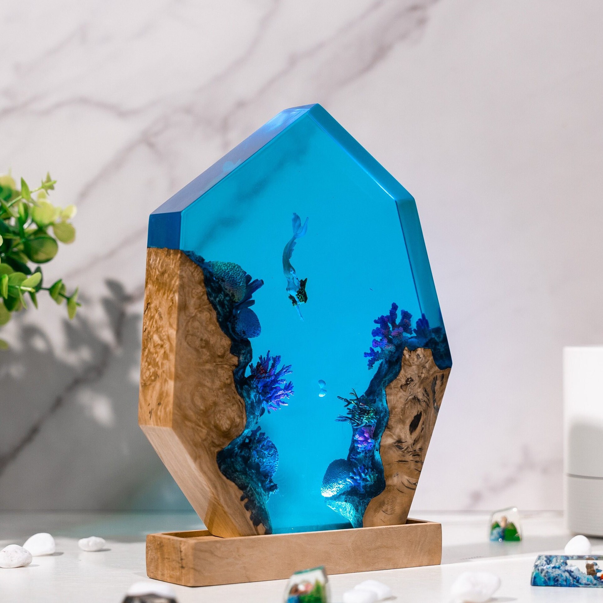 Aangepaste items Hars Tafellam - Lighting World Decor recensie en prijs