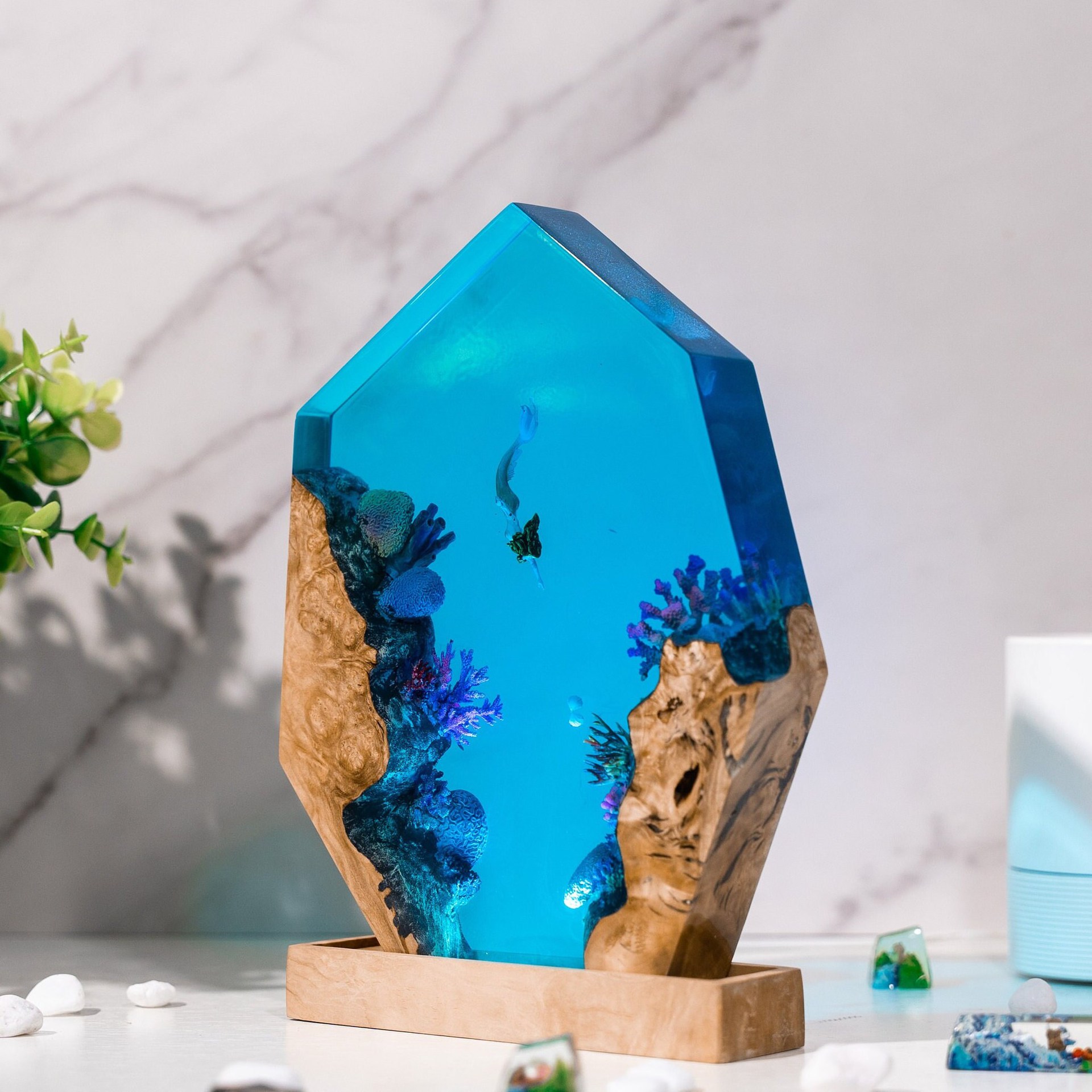 Aangepaste items Hars Tafellam - Lighting World Decor recensie en prijs