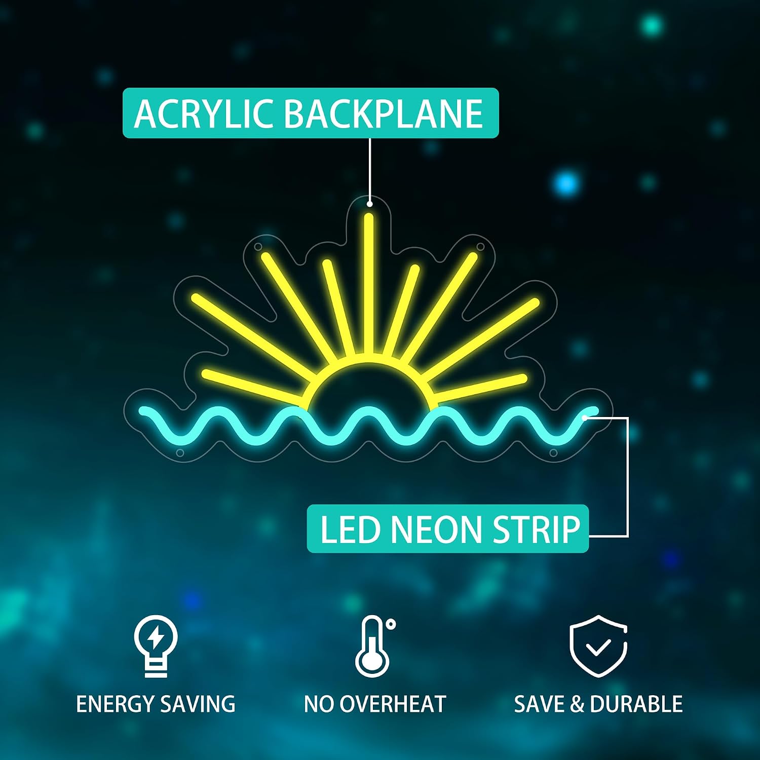 Zonsopgang Oceangolf Neonbord  - Lighting Decor Sunrise recensie en prijs