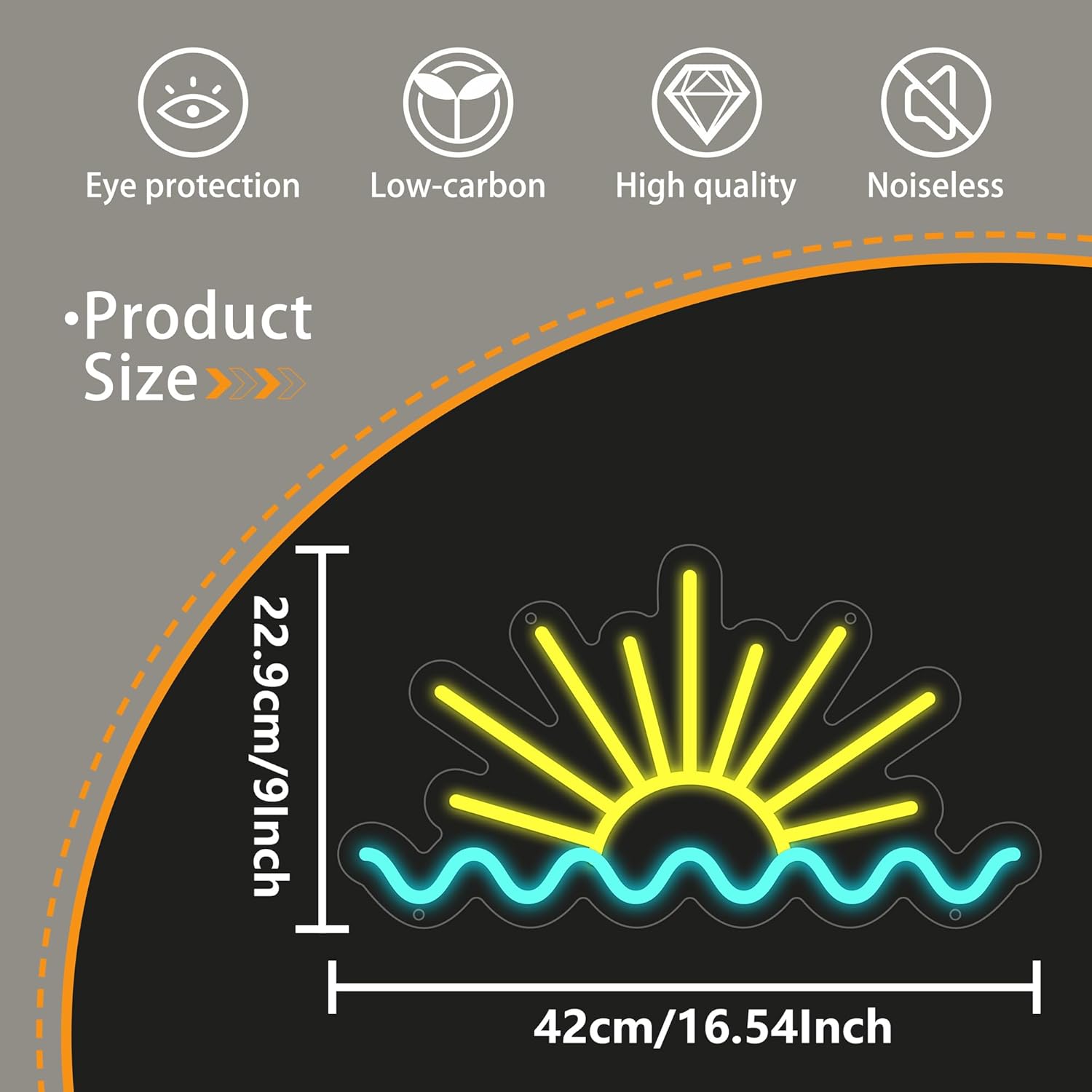 Zonsopgang Oceangolf Neonbord  - Lighting Decor Sunrise recensie en prijs