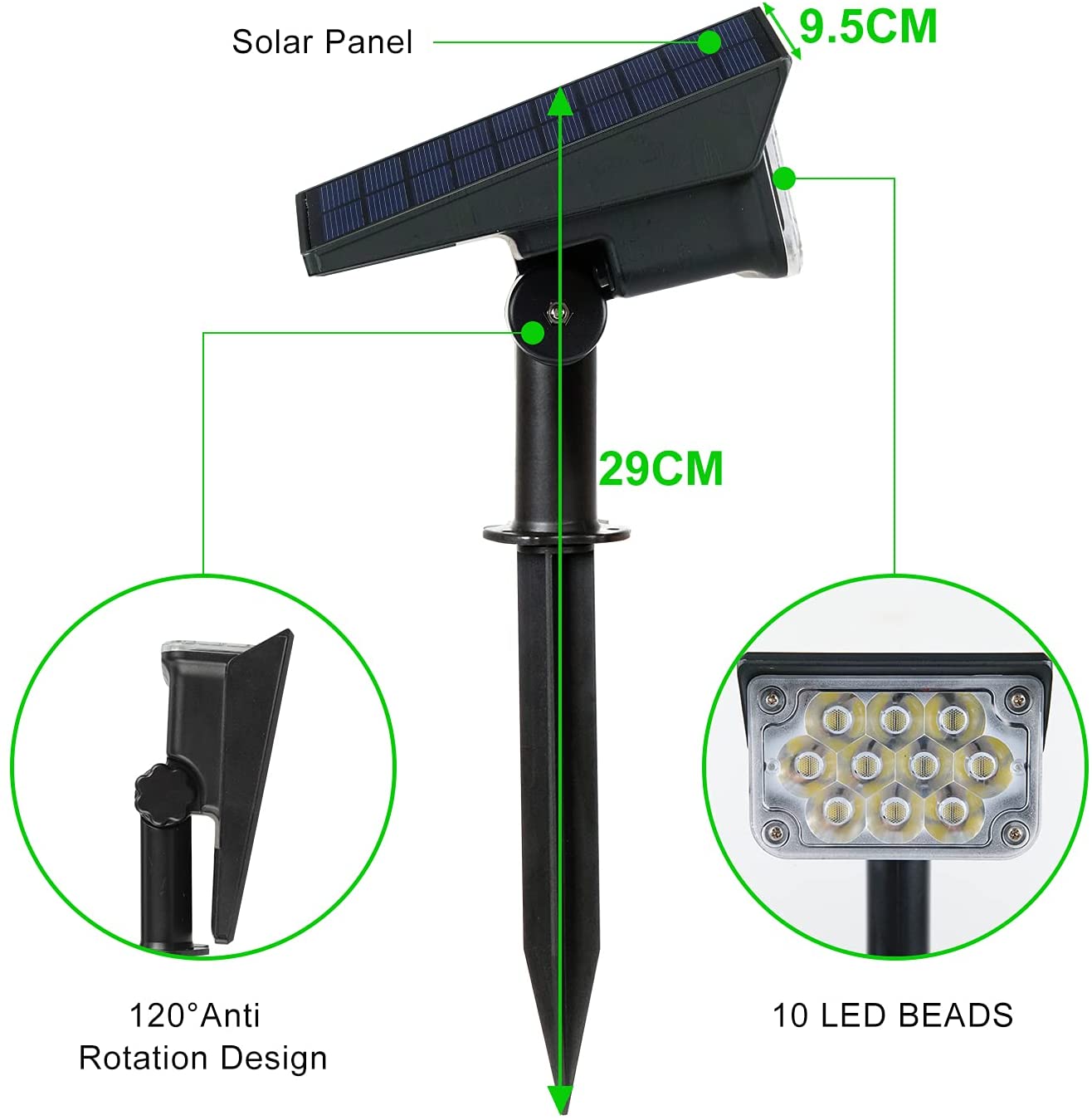 T-SUN Verstelbare Solar Spotli - Lighting Decor Sunrise recensie en prijs