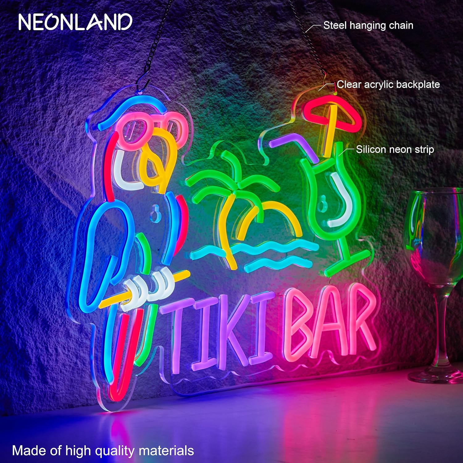 Tiki Bar Papegaai Palmboom Neo - Lighting Tree Decor recensie en prijs