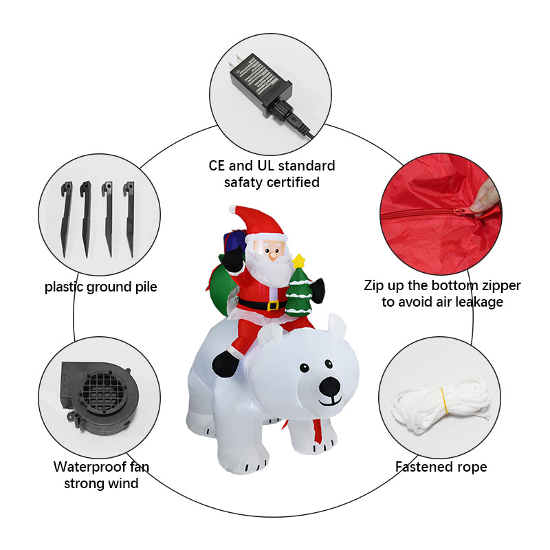 Kerst Opblaasbare Kerstman Rij - Lighting Tree Decor recensie en prijs