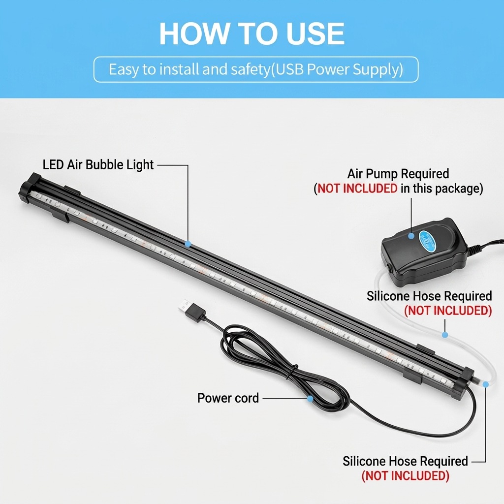 USB LED Aquarium Luchtbellenli - Colour Changing Bulb recensie en prijs